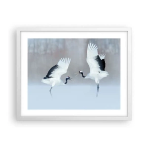 Plakat i hvid ramme - Danser i tågen - 50x40 cm