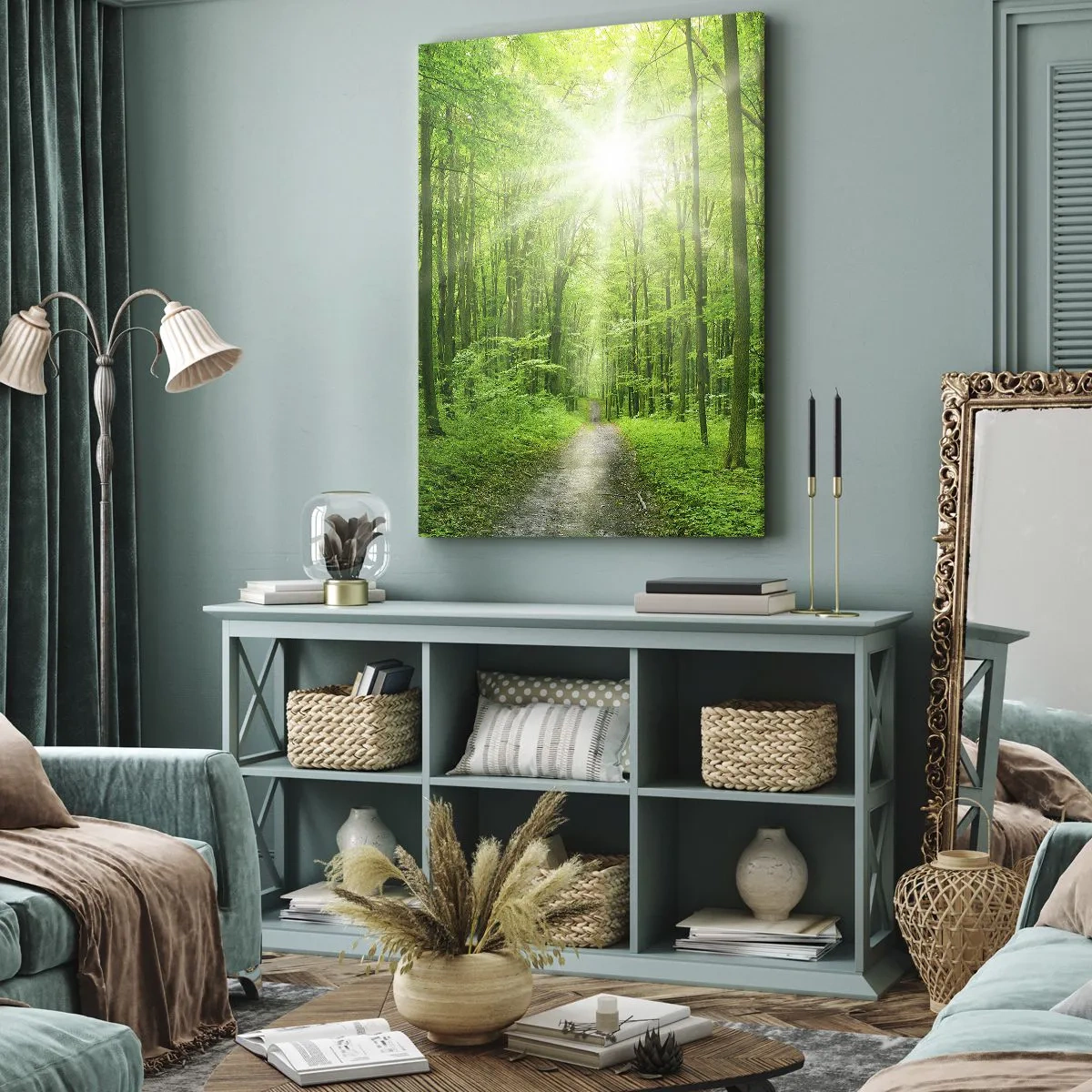 Lærredstryk - Billede på lærred - Grøn katedral - 50x70 cm