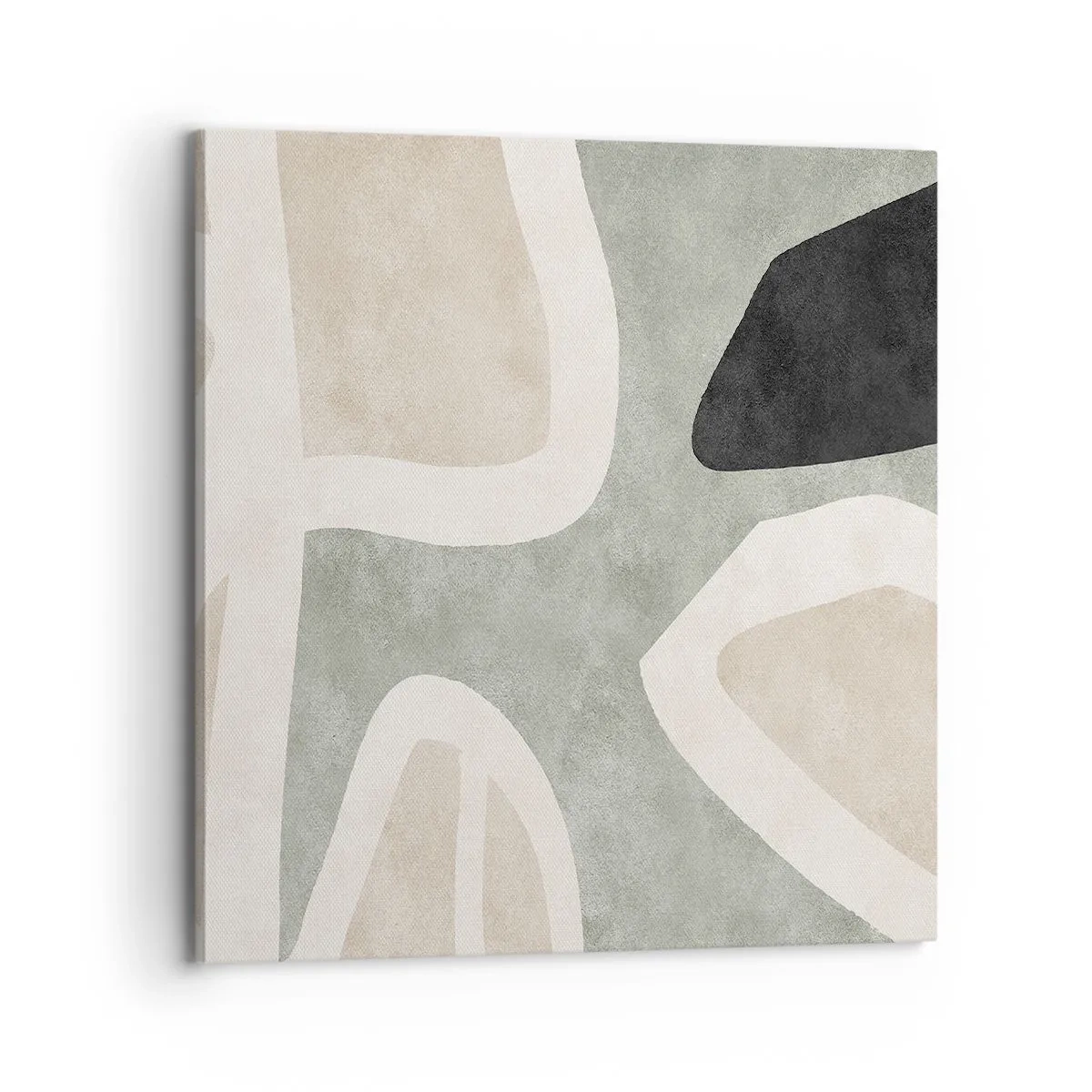 Lærredstryk - Billede på lærred - Komposition med et sort tema - 70x70 cm