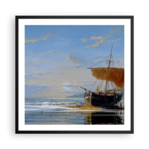 Plakat i sort ramme - Vand, jord, luft - 60x60 cm