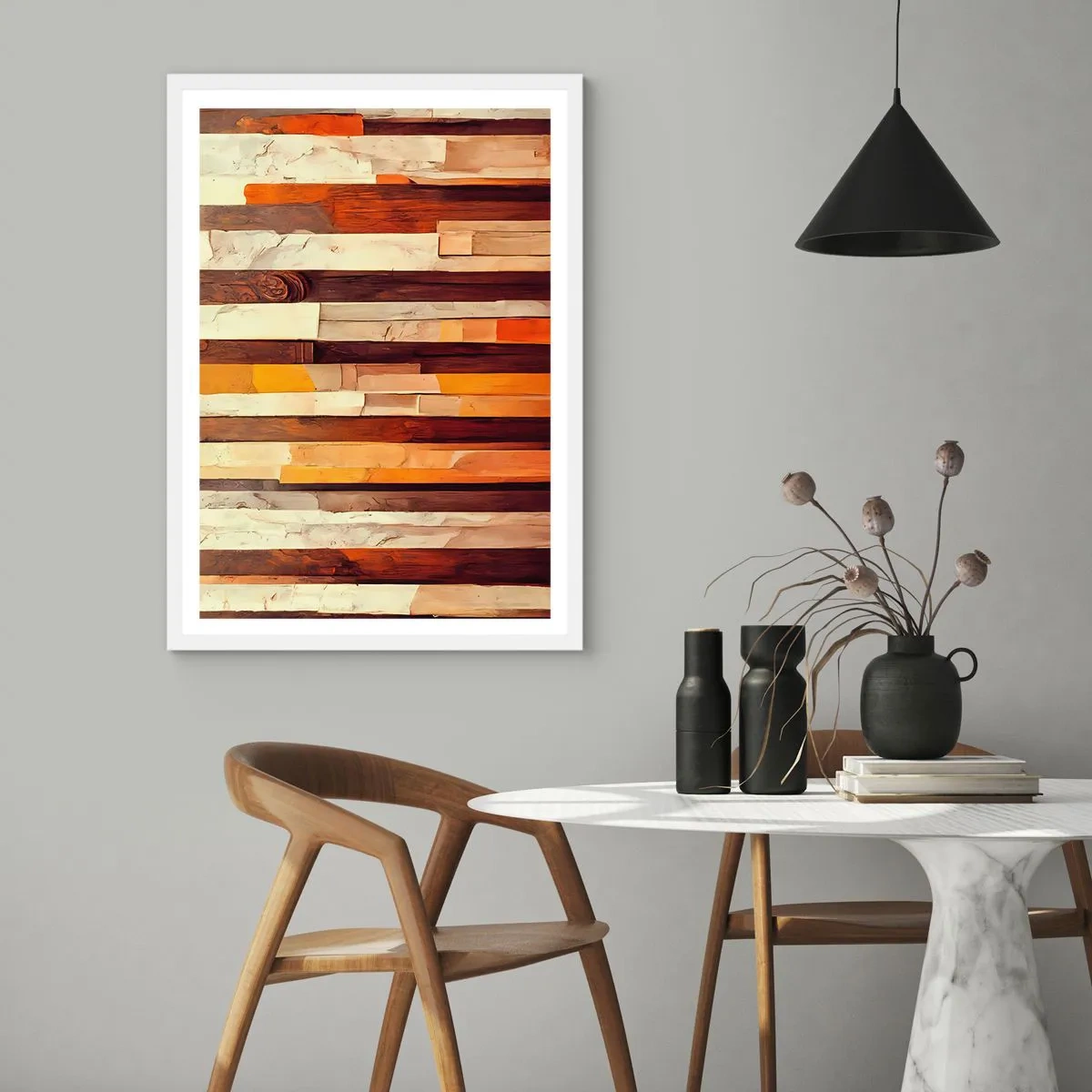 Plakat i hvid ramme - Hymne af skovens træer - 61x91 cm