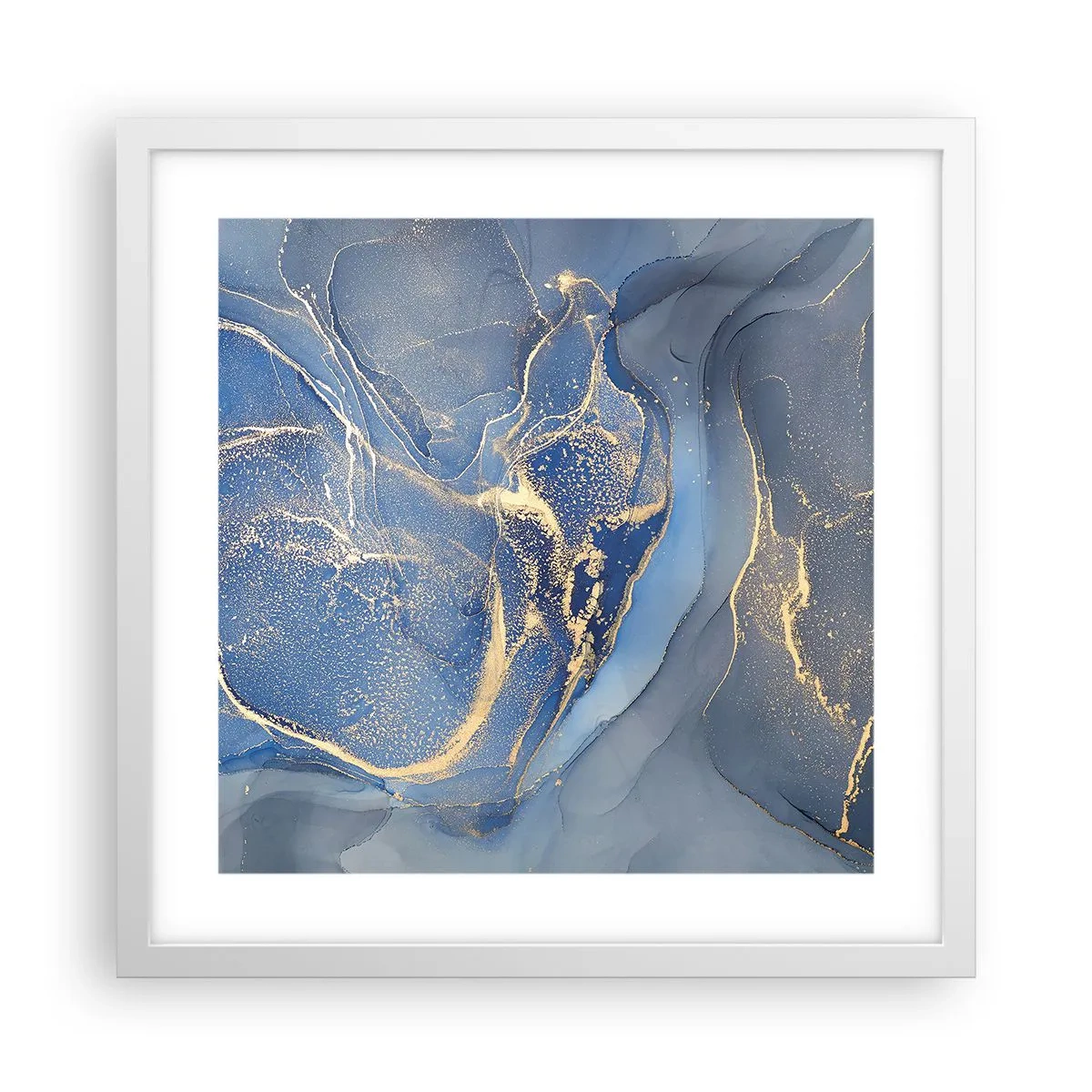 Plakat i hvid ramme - Guldstøv - 40x40 cm