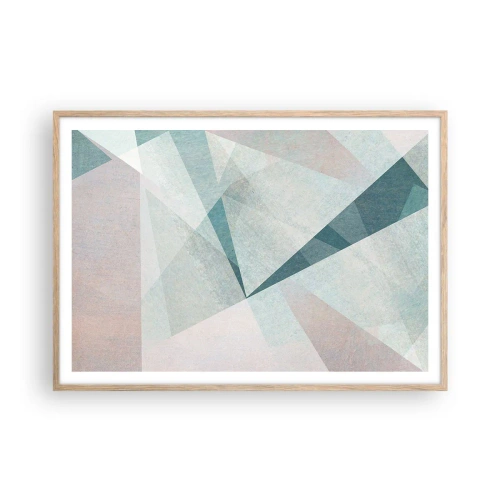 Plakat i ramme af lyst egetræ - Rolig og alligevel dynamisk - 100x70 cm