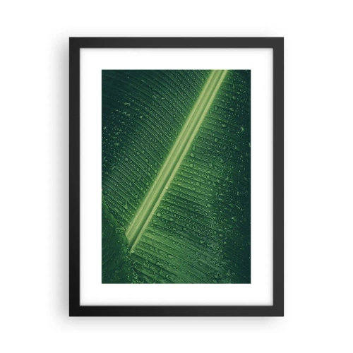Plakat i sort ramme - Grøn struktur - 30x40 cm