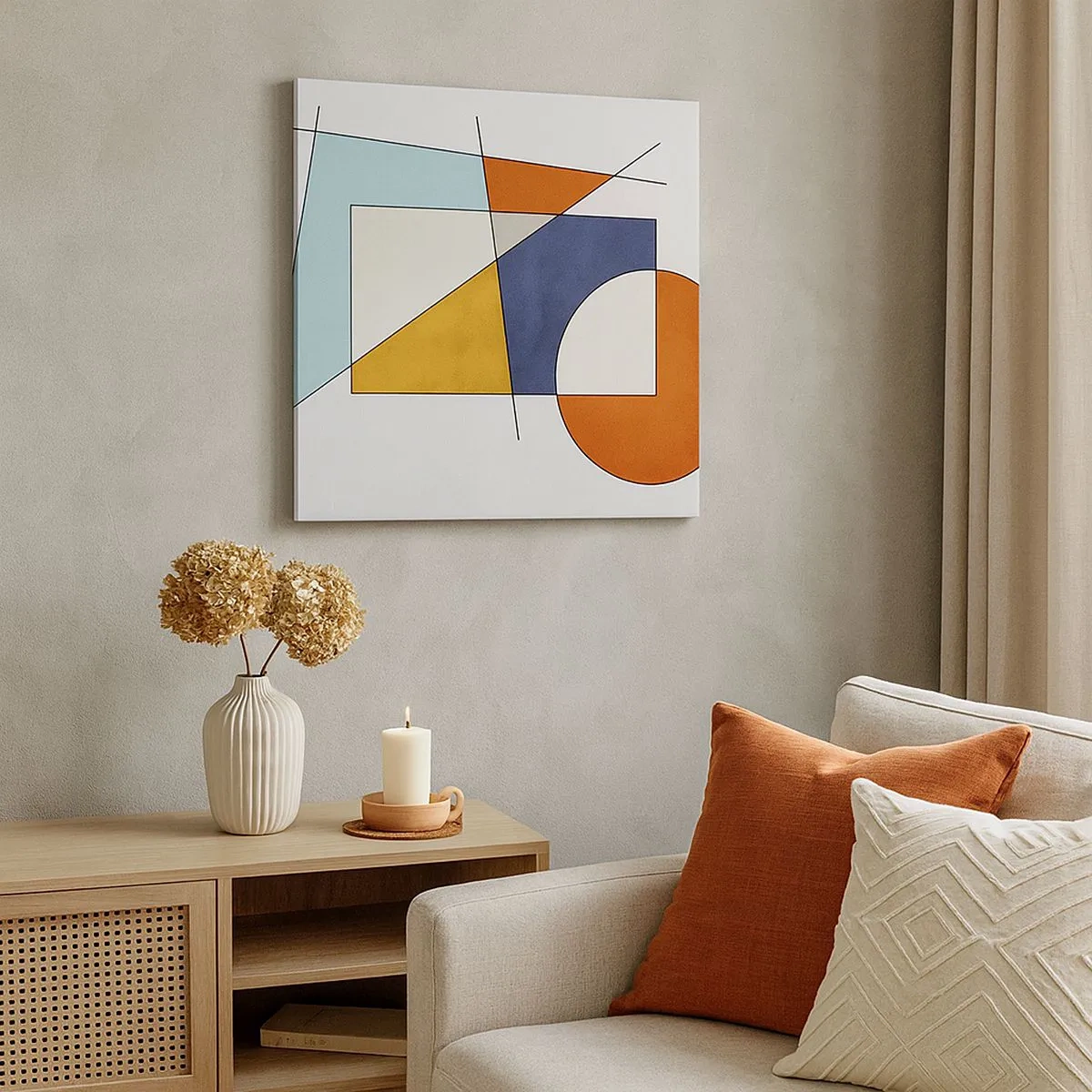 Lærredstryk - Billede på lærred - Abstraktion: modernistisk leg - 30x30 cm