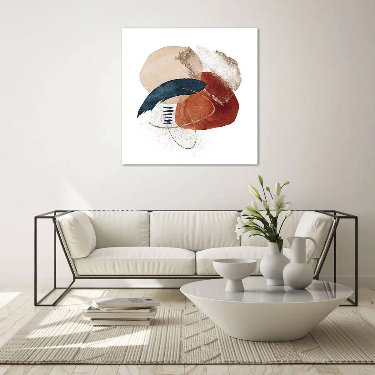 Billede på glas - Oval sammensætning - 40x40 cm