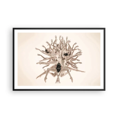 Plakat i sort ramme - Blomstrende i dans - 91x61 cm