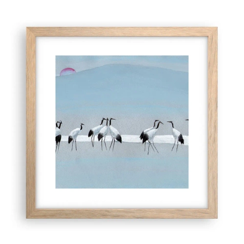 Plakat i ramme af lyst egetræ - Efter en varm dag - 30x30 cm