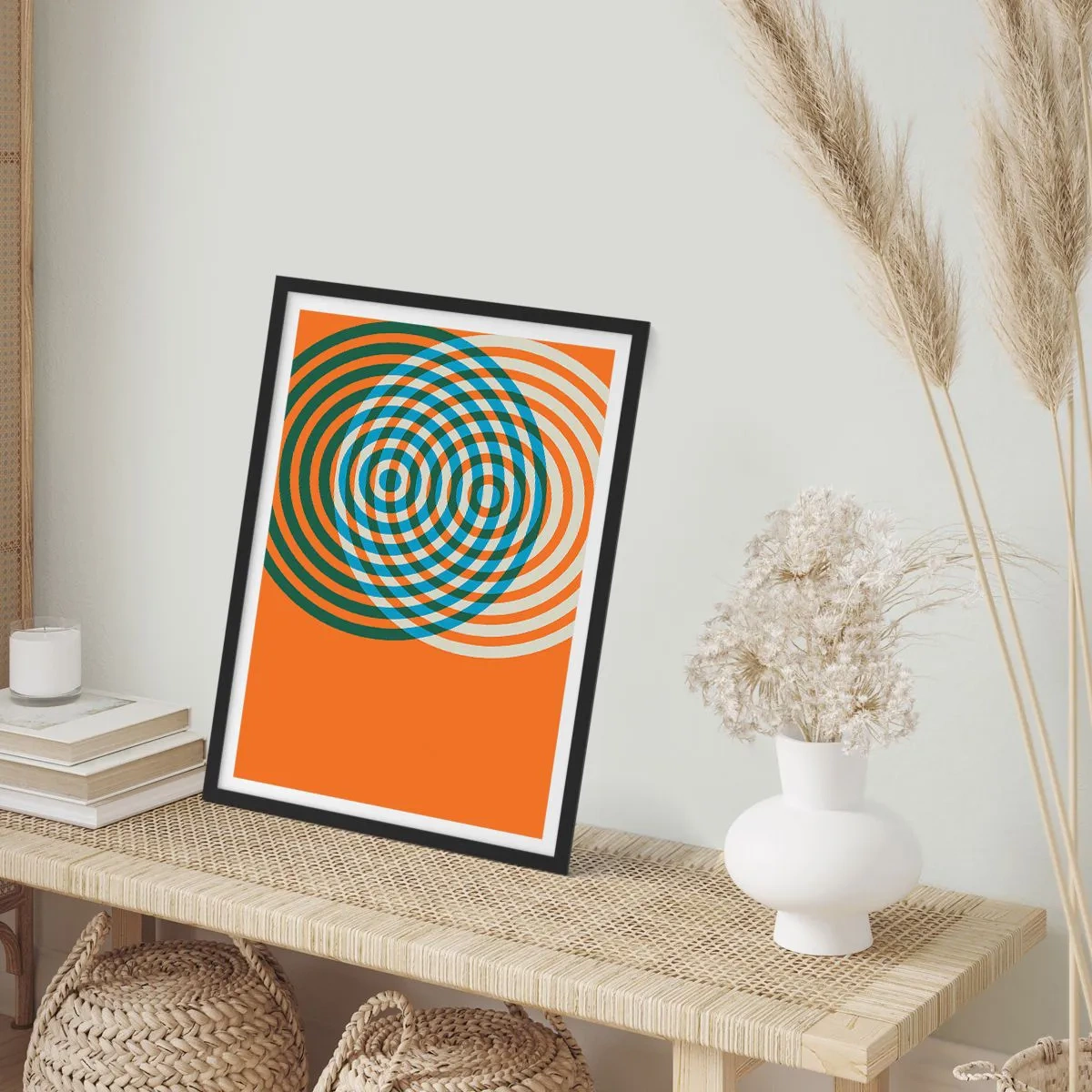 Plakat i sort ramme - Abstrakt cirkulær variation - 40x50 cm