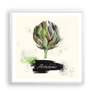 Plakat i hvid ramme - Eviva grøntsager! - 60x60 cm