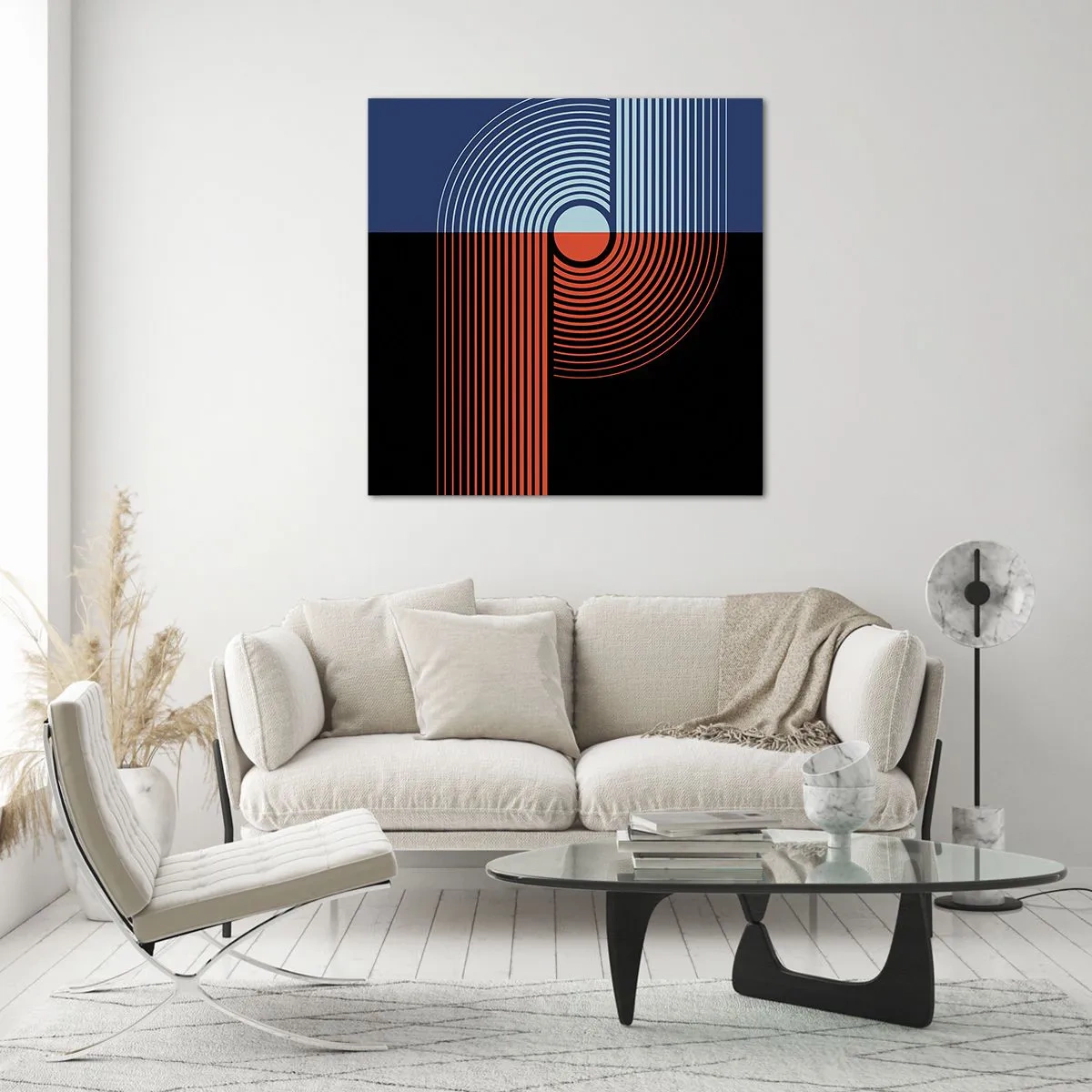 Billede på glas - I en geometrisk omfavnelse - 30x30 cm