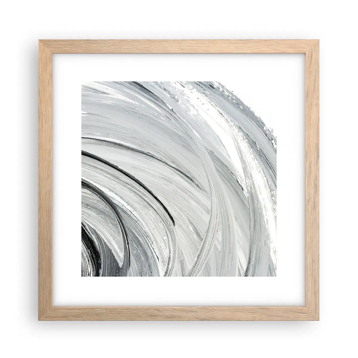 Plakat i ramme af lyst egetræ - Orbital komposition - 30x30 cm