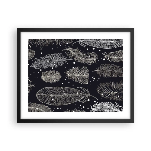 Plakat i sort ramme - Fjerede blonder - 50x40 cm