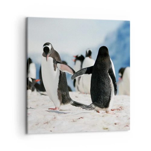 Lærredstryk - Billede på lærred - Danser i sneen - 60x60 cm