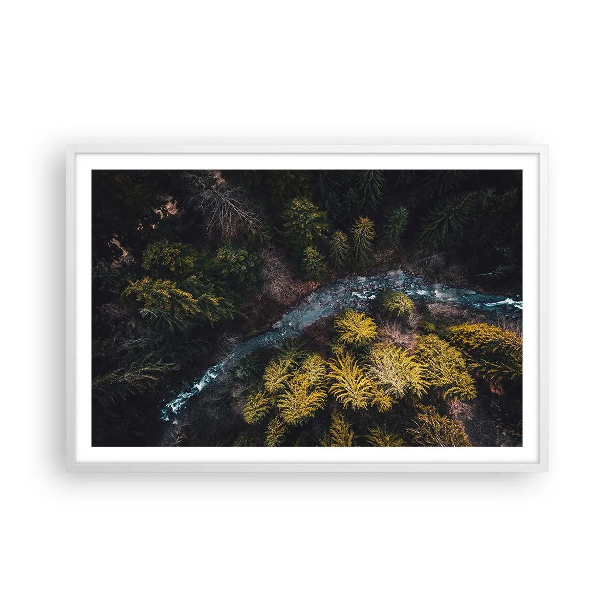 Plakat i hvid ramme - Hurtigt, stadig hurtigere - 91x61 cm