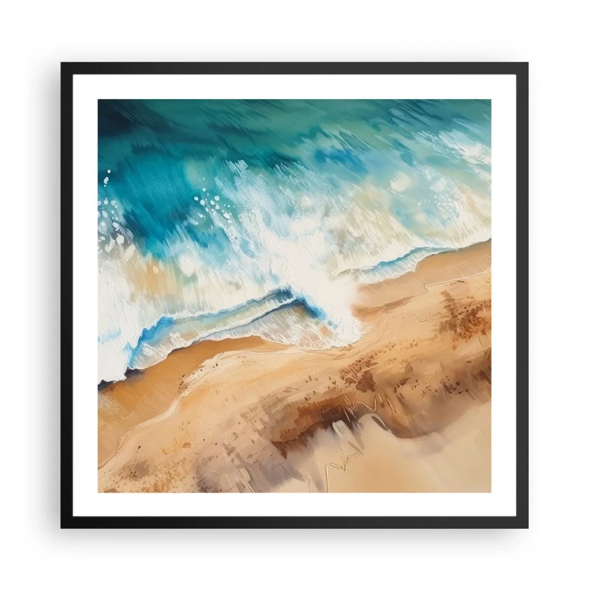 Plakat i sort ramme - Tilbagevendende bølge - 60x60 cm