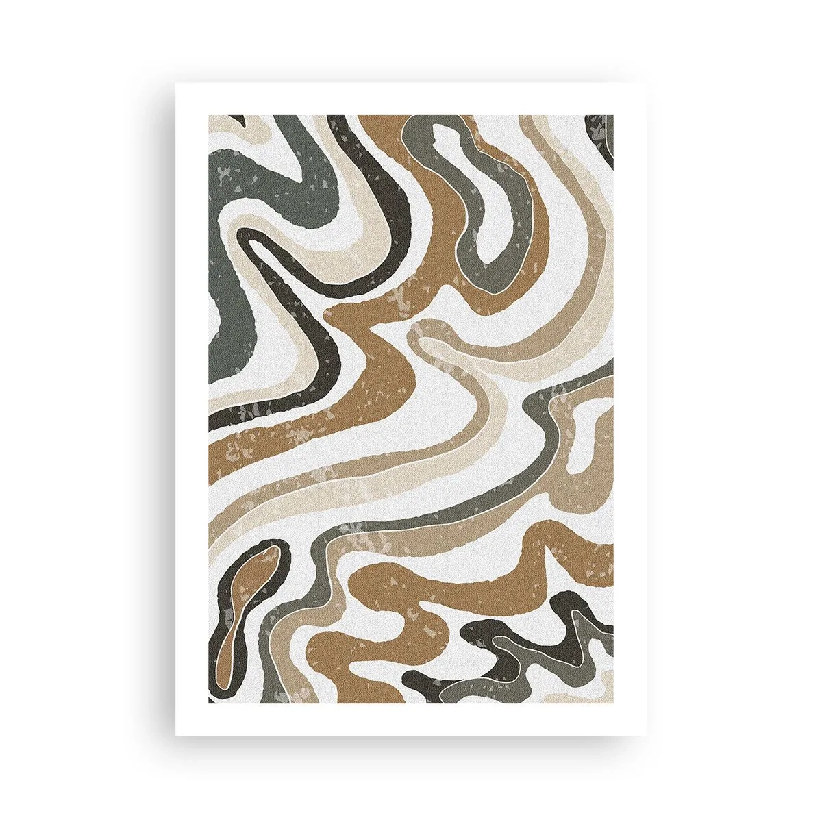 Plakat - Slyngninger af jordfarver - 50x70 cm