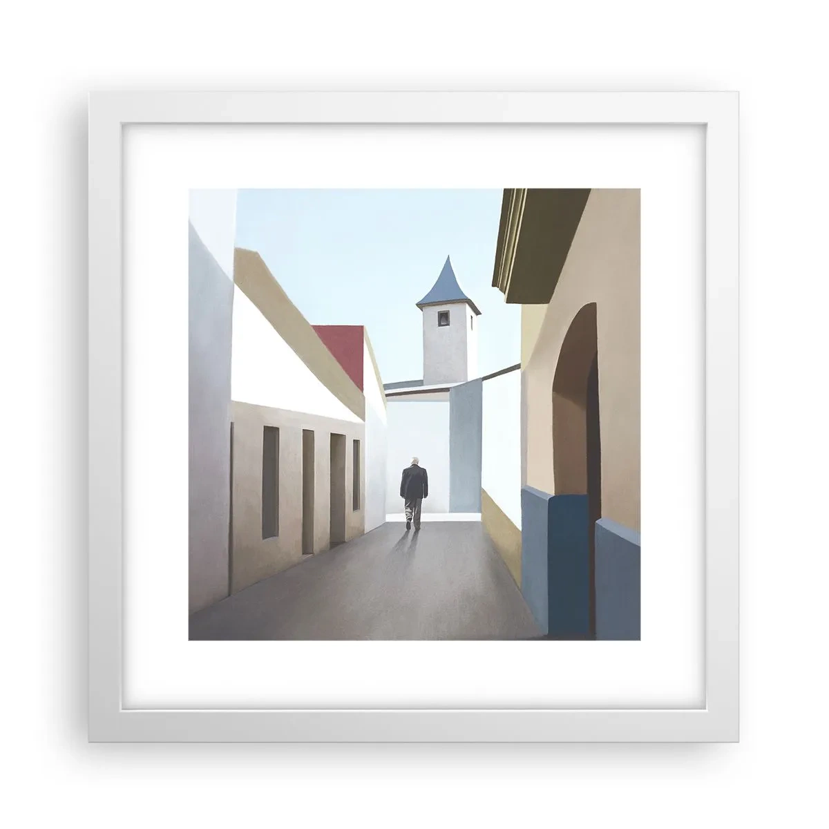 Plakat i hvid ramme - Solrig gåtur - 30x30 cm