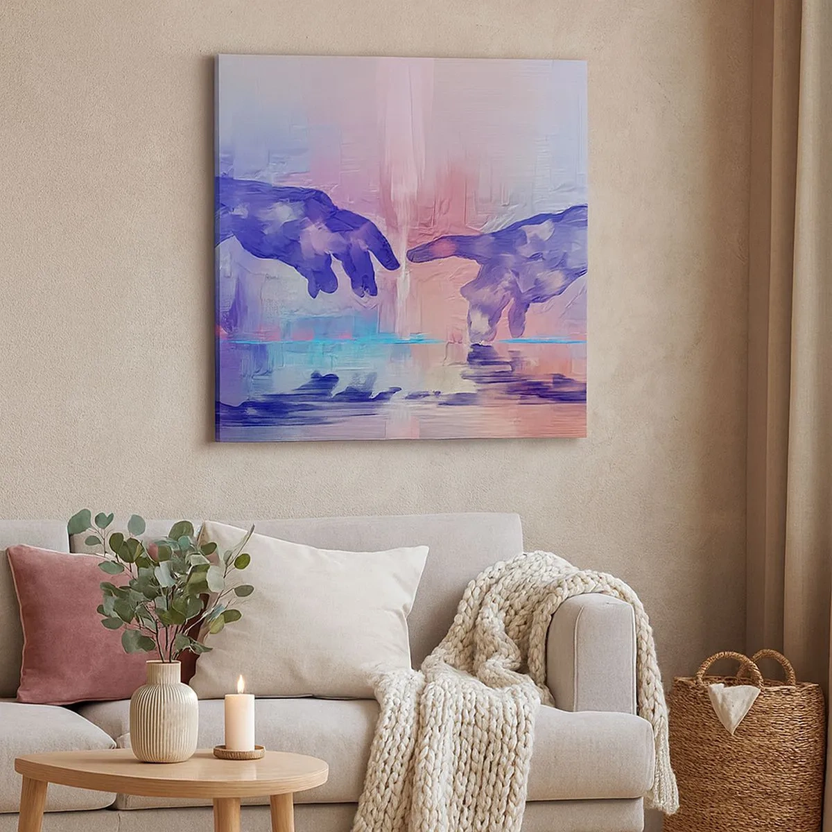 Lærredstryk - Billede på lærred - Den guddommelige gnist af liv - 30x30 cm