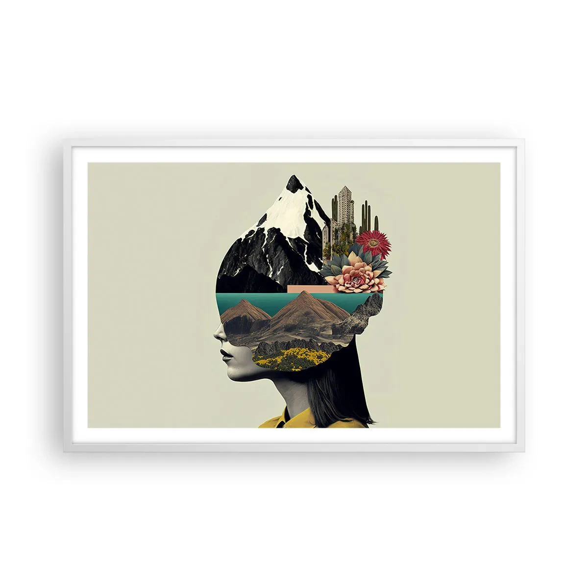 Plakat i hvid ramme - Kvinden - altid et mysterium - 91x61 cm