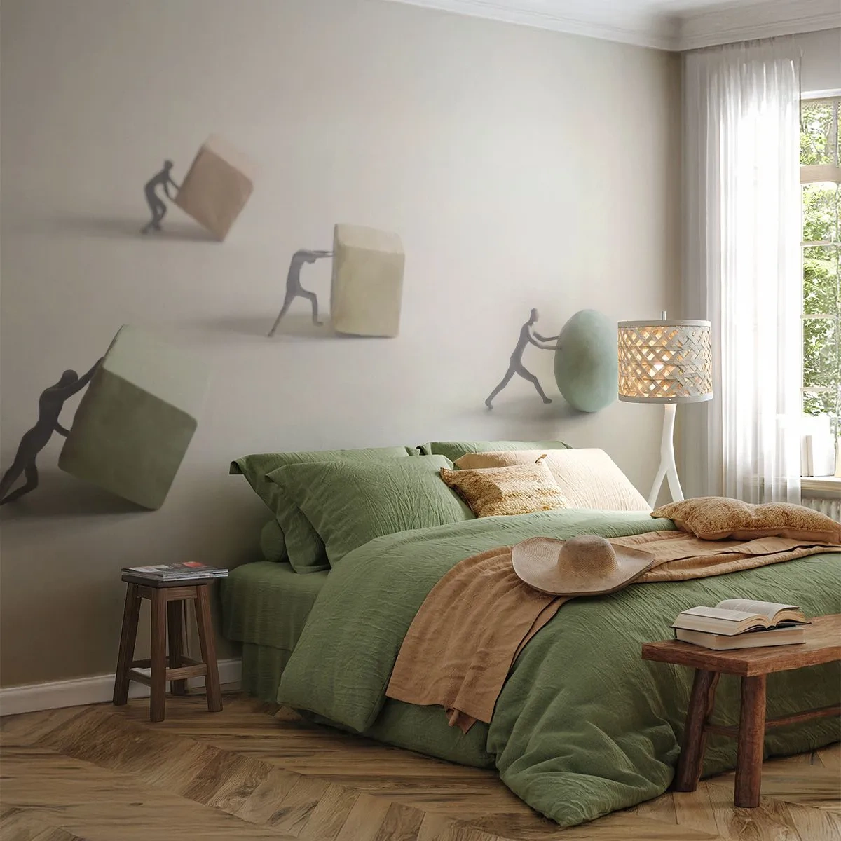 Fototapet Premium Sand - Selve livet - Abstraktion, Mennesker, Arbejde - 100x70 cm