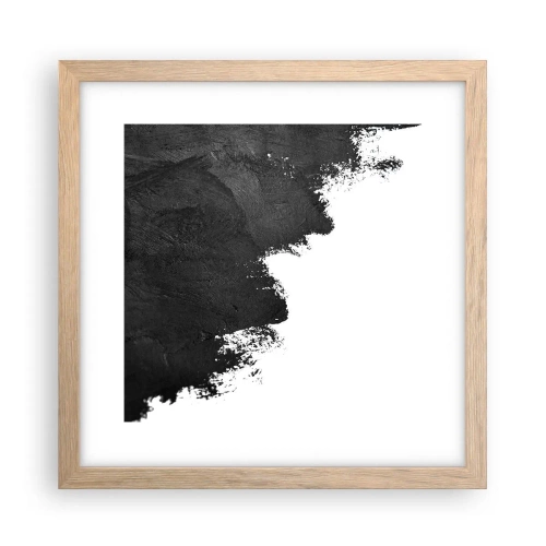 Plakat i ramme af lyst egetræ - Elementer: jord - 30x30 cm
