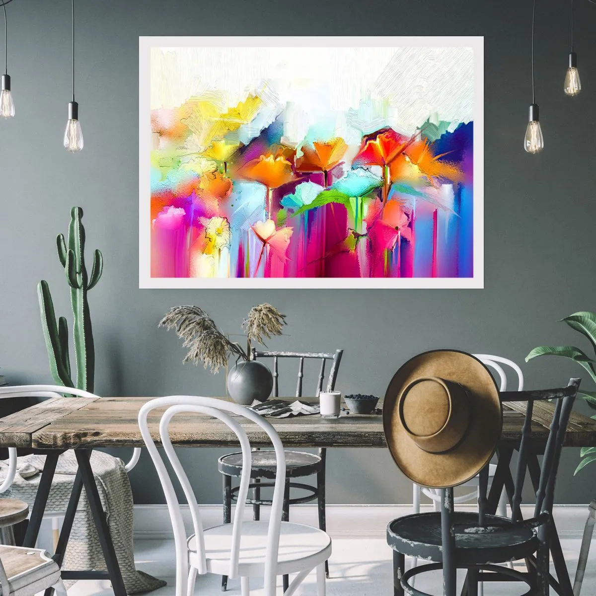 Plakat - Regnbuen i blomstring - 91x61 cm