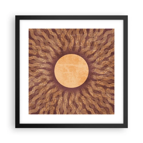 Plakat i sort ramme - Ikon for solen - 40x40 cm