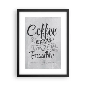 Plakat i sort ramme - Hvordan man ikke elsker kaffe - 30x40 cm