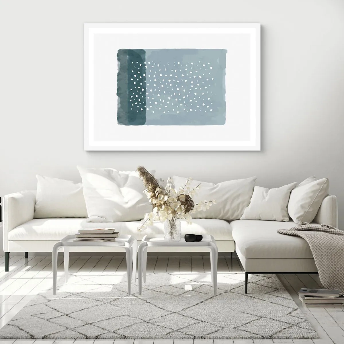 Plakat i hvid ramme - Dyrket i blåt - 91x61 cm