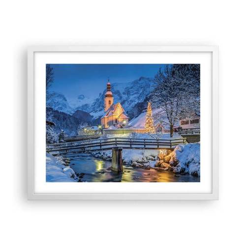 Plakat i hvid ramme - Julens ånd - 50x40 cm