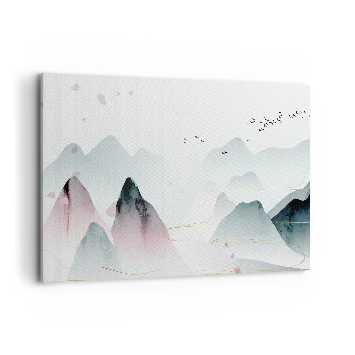 Lærredstryk - Billede på lærred - Over toppene - 120x80 cm