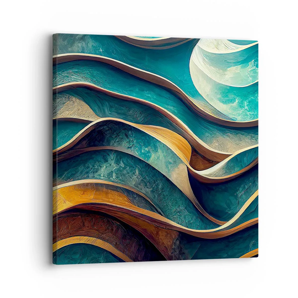 Lærredstryk - Billede på lærred - Slyngninger af blåt - 30x30 cm