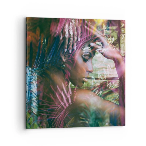 Lærredstryk - Billede på lærred - Moder Natur i junglen - 70x70 cm