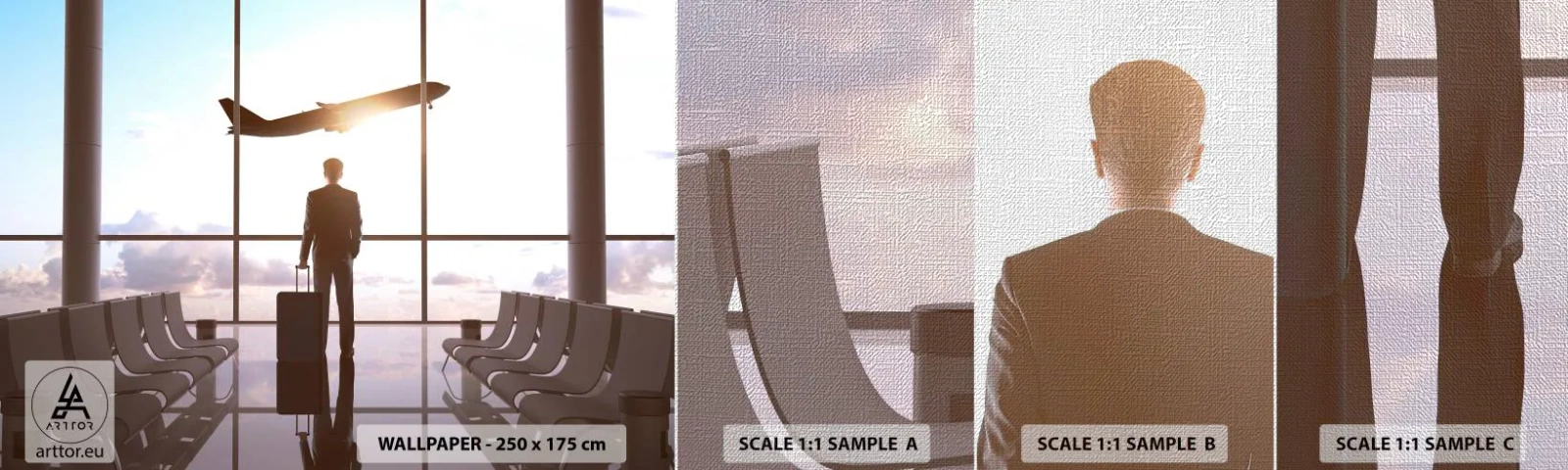 Prøve Fototapet Premium Canvas - Du har tid, sæt farten ned - Lufthavn, Fly, Rejser - 100x30 cm