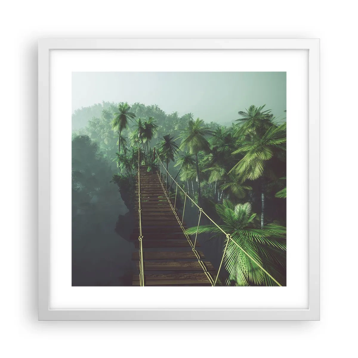 Plakat i hvid ramme - Over det kogende grønne - 40x40 cm