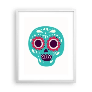 Plakat i hvid ramme - Livet - sjovt indtil døden - 40x50 cm