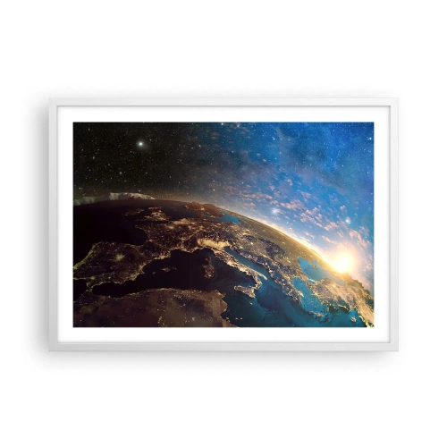 Plakat i hvid ramme - Lad os se på hinanden på afstand - 70x50 cm