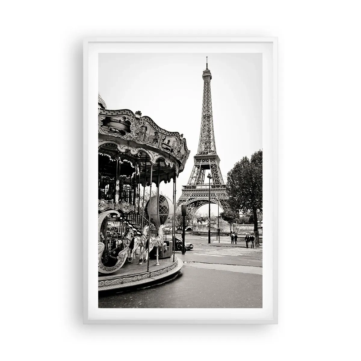 Plakat i hvid ramme - Når der gælder sjov, er det kun i Paris - 61x91 cm