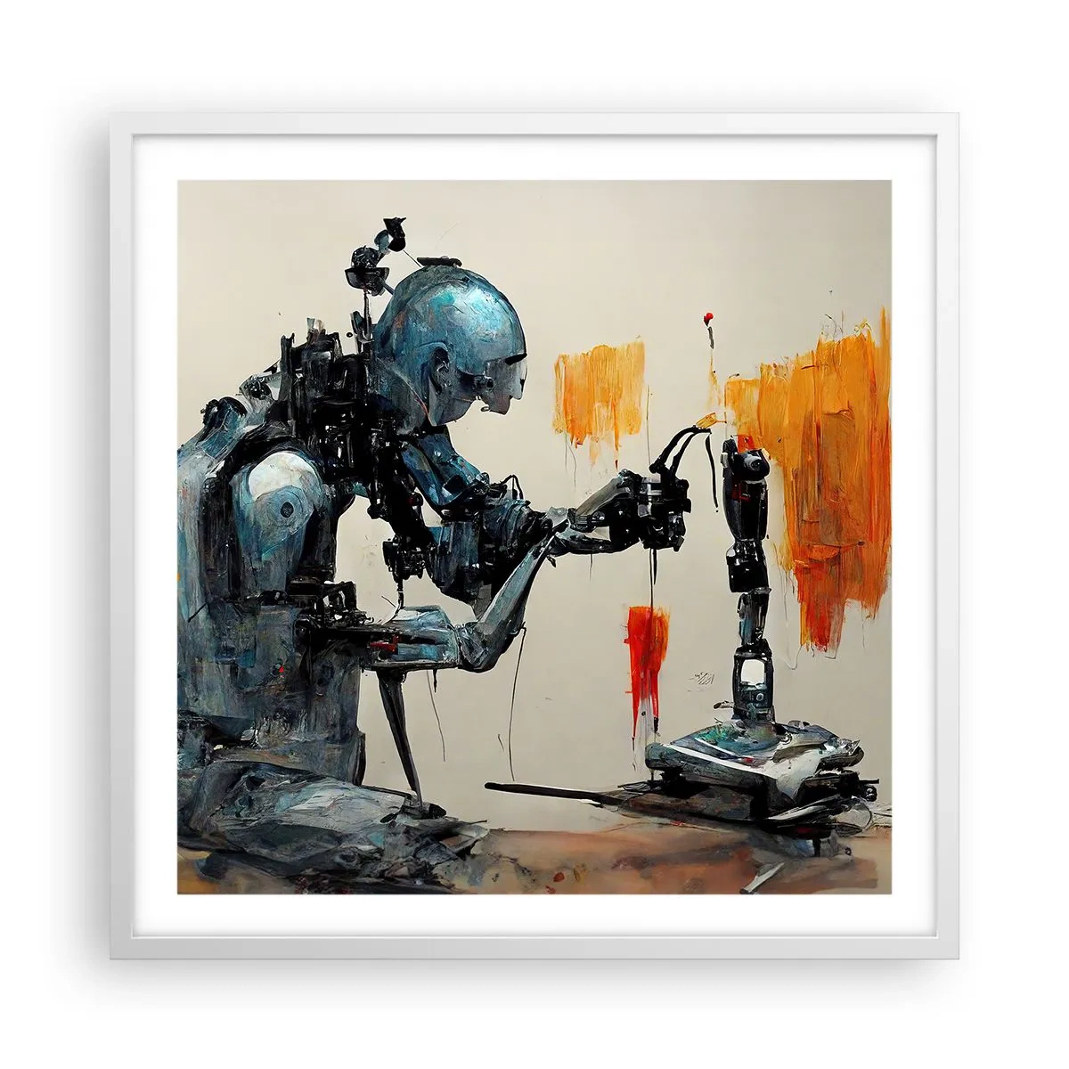 Plakat i hvid ramme - Kommer i morgen... - 60x60 cm