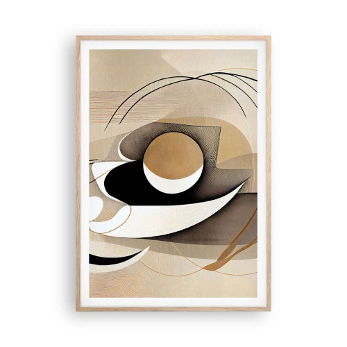 Plakat i ramme af lyst egetræ - Komposition: essensen af ting - 70x100 cm