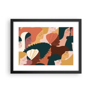 Plakat i sort ramme - Kun kvindelighed - 40x30 cm