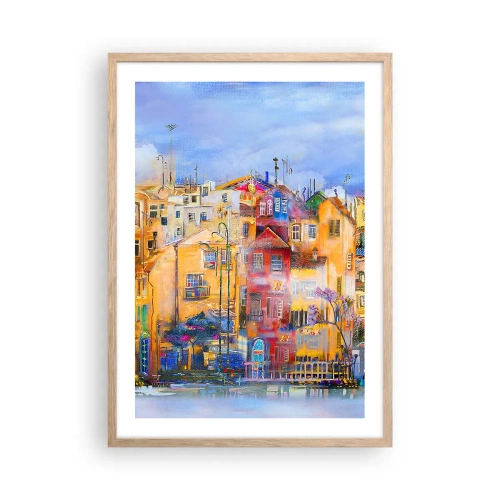 Plakat i ramme af lyst egetræ - Vi er sammen - 50x70 cm