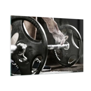 Billede på glas - Udfordringen er taget imod! - 100x70 cm