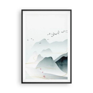 Plakat i sort ramme - Over toppene - 61x91 cm