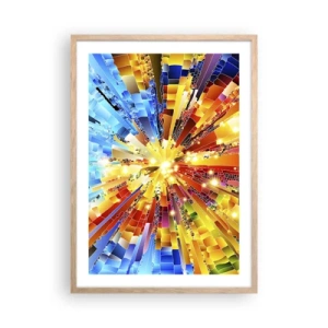 Plakat i ramme af lyst egetræ - In medias res - 50x70 cm