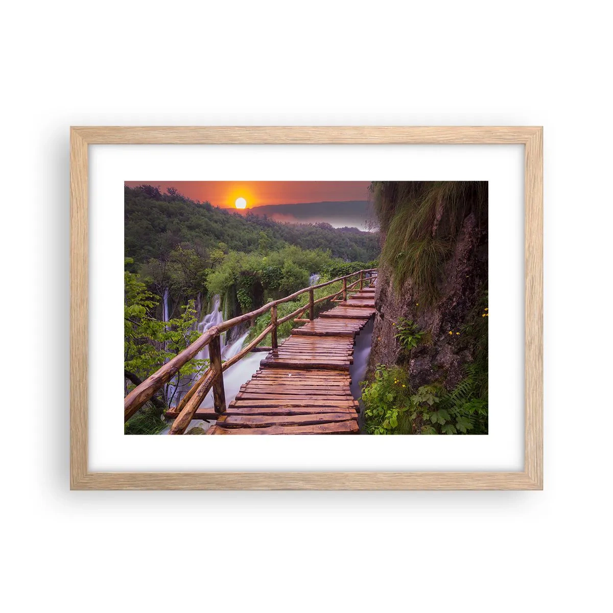Plakat i ramme af lyst egetræ - En utrolig skønhed - 40x30 cm