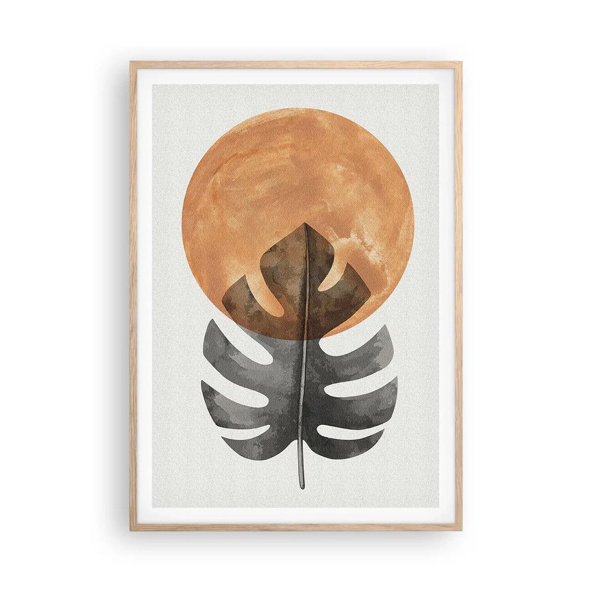 Plakat i ramme af lyst egetræ - Altid solen - 70x100 cm