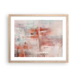 Plakat i ramme af lyst egetræ - Diset. Hvor er dog det lyserødt - 50x40 cm