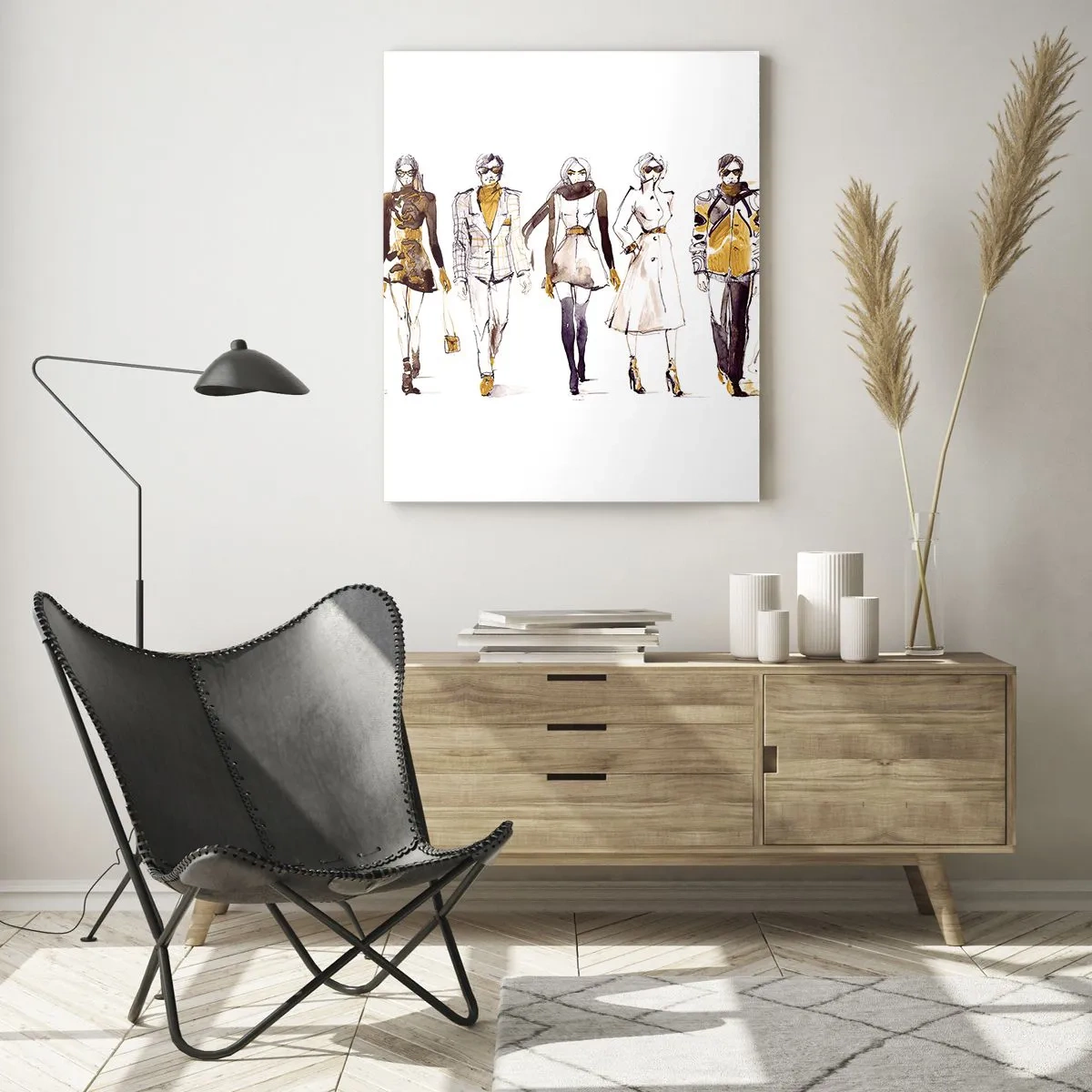 Billede på glas - Diskret elegance, afslappet elegance - 50x70 cm